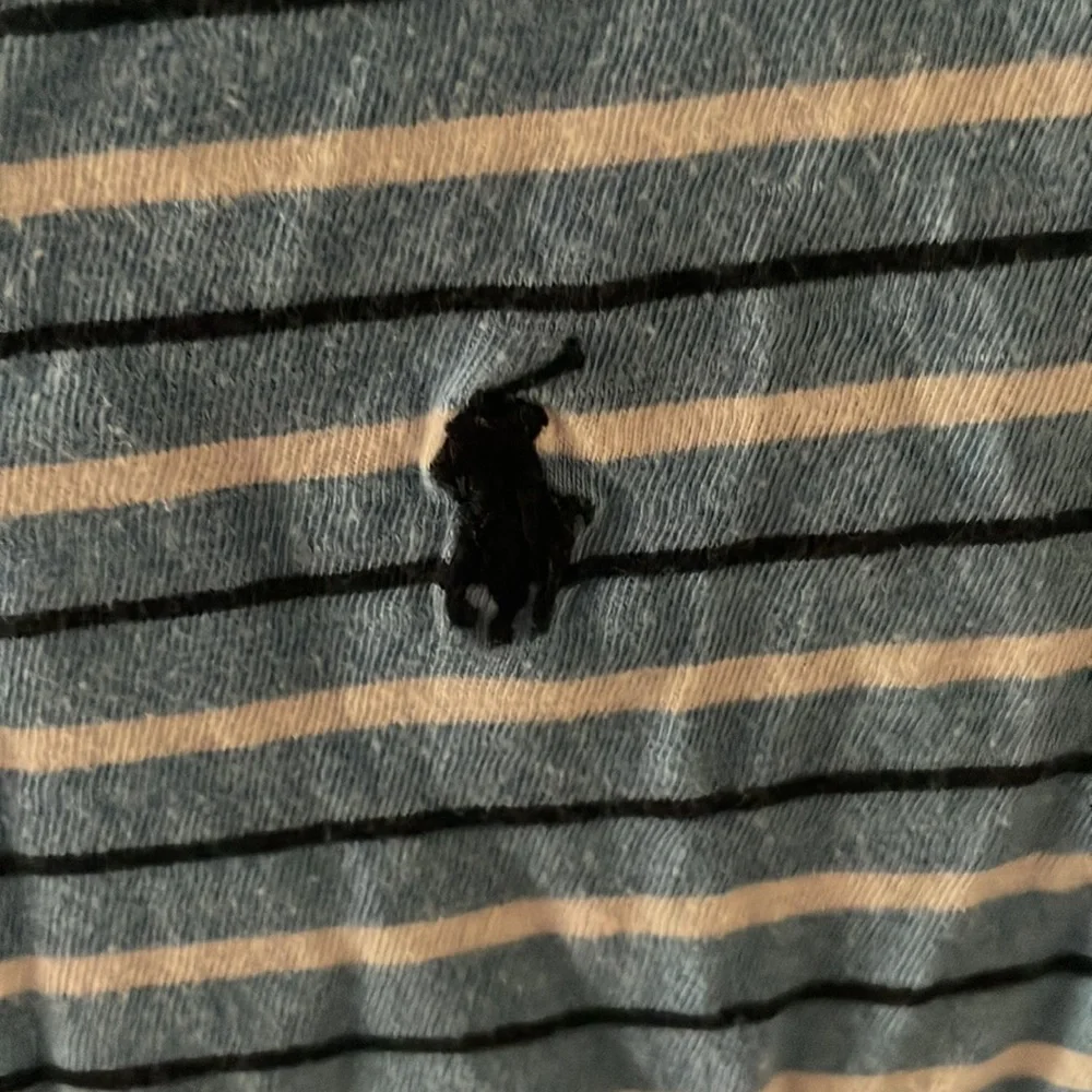 Ralph Lauren Small Blue White black stripped t shirt.